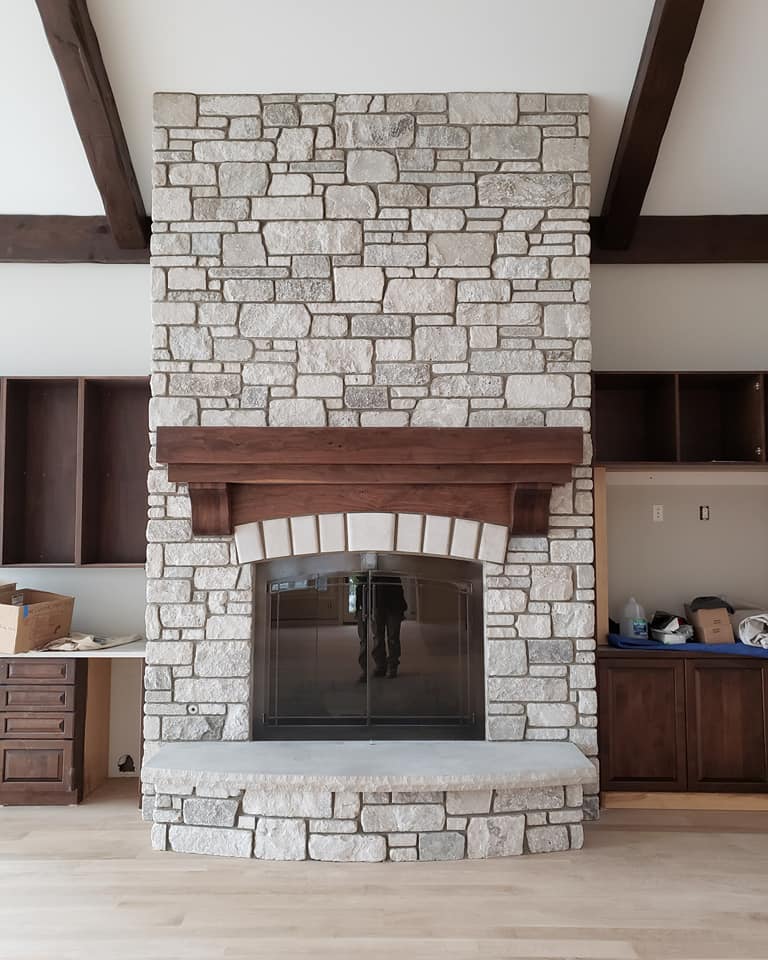 Custom fireplace installation by Roman Brothers Landscaping — Southeast Wisconsin
