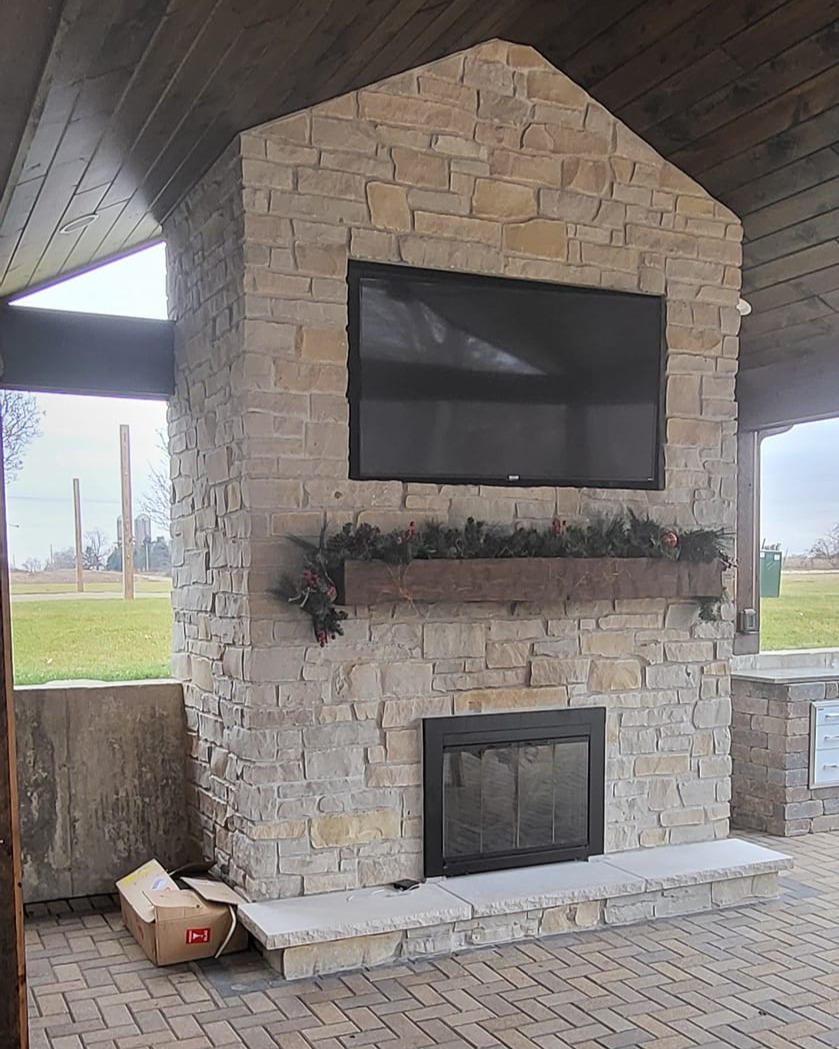 Custom fireplace installation by Roman Brothers Landscaping — Southeast Wisconsin